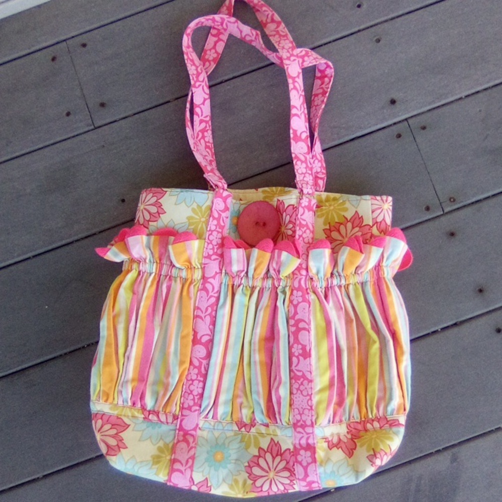 Vibrant Floral Pink Tote Bag - Picture 6 of 8